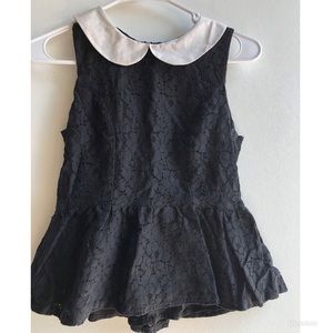 Black and white top w/ peplum